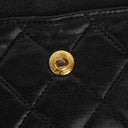 Chanel Vintage Medium Timeless Classic Double Flap Bag Navy Quilted Lambskin 24K Gold-Plated Hardware And Mademoiselle Chain