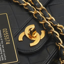 Chanel Vintage Medium Timeless Classic Double Flap Bag Navy Quilted Lambskin With 24K Gold-Plated Hardware