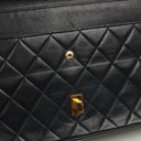 Chanel Vintage Medium Timeless Classic Double Flap Bag Navy Quilted Lambskin With 24K Gold-Plated Hardware
