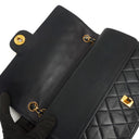 Chanel Vintage Medium Timeless Classic Double Flap Bag Navy Quilted Lambskin With 24K Gold-Plated Hardware