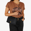 Chanel Vintage Medium Timeless Classic Double Flap Bag Navy Quilted Lambskin With 24K Gold-Plated Hardware