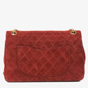 Chanel Vintage Medium Timeless Classic Double Flap Bag Suede Burgundy Gold-Toned Hardware And Mademoiselle Chain