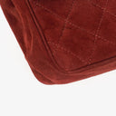 Chanel Vintage Medium Timeless Classic Double Flap Bag Suede Burgundy Gold-Toned Hardware And Mademoiselle Chain