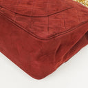 Chanel Vintage Medium Timeless Classic Double Flap Bag Suede Burgundy Gold-Toned Hardware And Mademoiselle Chain