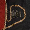 Chanel Vintage Medium Timeless Classic Double Flap Bag Suede Burgundy Gold-Toned Hardware And Mademoiselle Chain