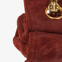 Chanel Vintage Medium Timeless Classic Double Flap Bag Suede Burgundy Gold-Toned Hardware And Mademoiselle Chain
