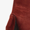 Chanel Vintage Medium Timeless Classic Double Flap Bag Suede Burgundy Gold-Toned Hardware And Mademoiselle Chain