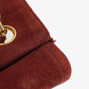 Chanel Vintage Medium Timeless Classic Double Flap Bag Suede Burgundy Gold-Toned Hardware And Mademoiselle Chain