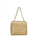 Petit sac à rabat vintage Chanel Mini en agneau matelassé or avec ferrures plaquées or 24K
