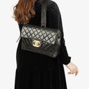 Chanel Vintage Quilted CC Single Flap Backpack