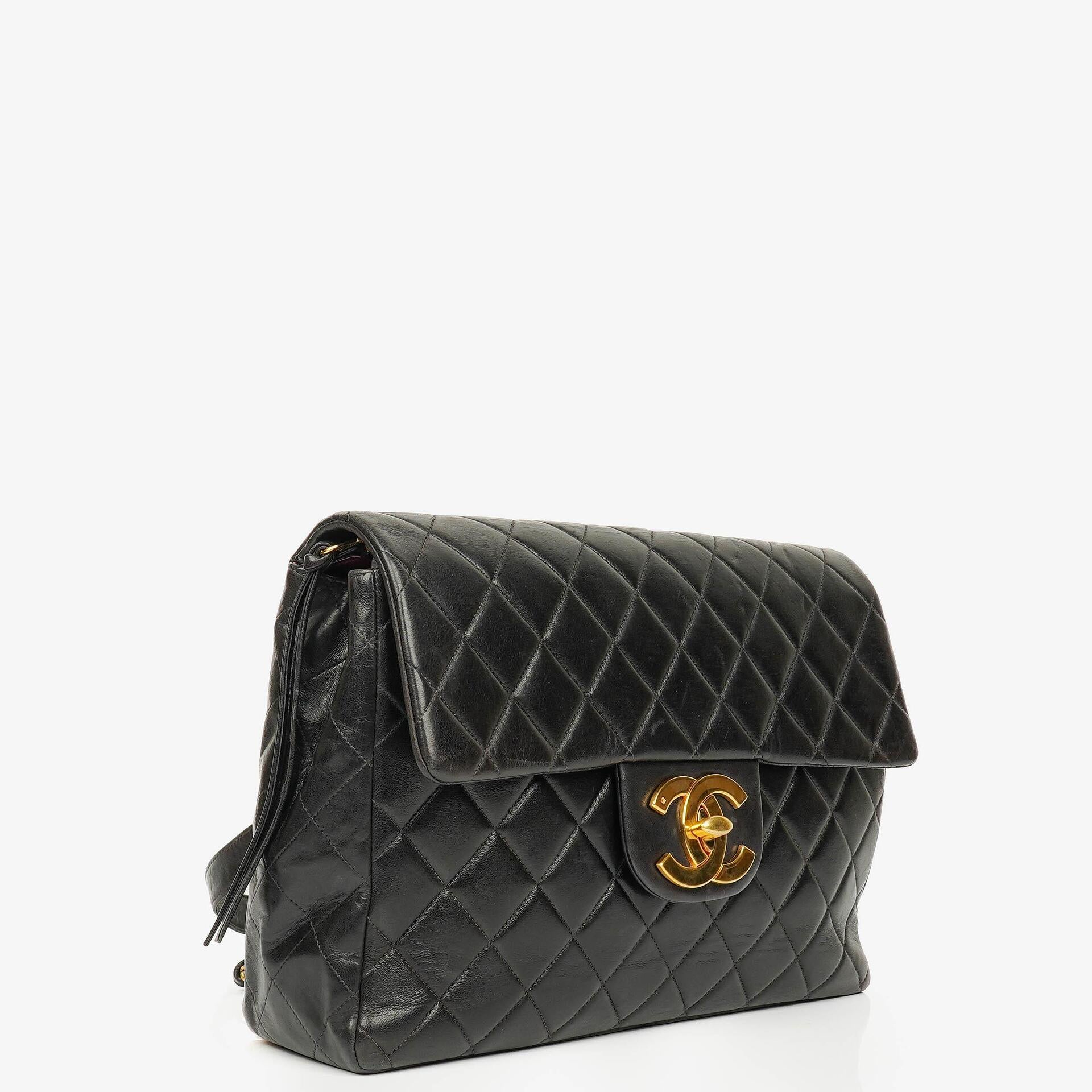 Chanel Vintage Quilted CC Single Flap Backpack