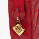 Chanel Vintage Red Quilted Lambskin Mini Chain Tote Bag
