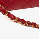 Chanel Vintage Red Quilted Lambskin Mini Chain Tote Bag