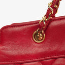 Chanel Vintage Red Quilted Lambskin Mini Chain Tote Bag