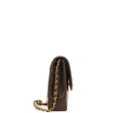 Chanel Vintage Round Flap Bag Brown Quilted Lambskin With 24K Gold-Plated Hardware
