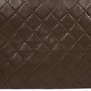 Chanel Vintage Round Flap Bag Brown Quilted Lambskin With 24K Gold-Plated Hardware