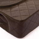 Chanel Vintage Round Flap Bag Brown Quilted Lambskin With 24K Gold-Plated Hardware