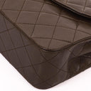 Chanel Vintage Round Flap Bag Brown Quilted Lambskin With 24K Gold-Plated Hardware