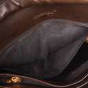 Chanel Vintage Round Flap Bag Brown Quilted Lambskin With 24K Gold-Plated Hardware