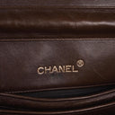 Chanel Vintage Round Flap Bag Brown Quilted Lambskin With 24K Gold-Plated Hardware