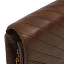 Chanel Medium Classic Single Flap Bag Brown Chevron Quilted Lambskin 24K Gold-Plated Hardware