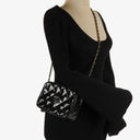 Chanel Vintage Small Camera Tassel Bag In Black Quilted Patent Leather