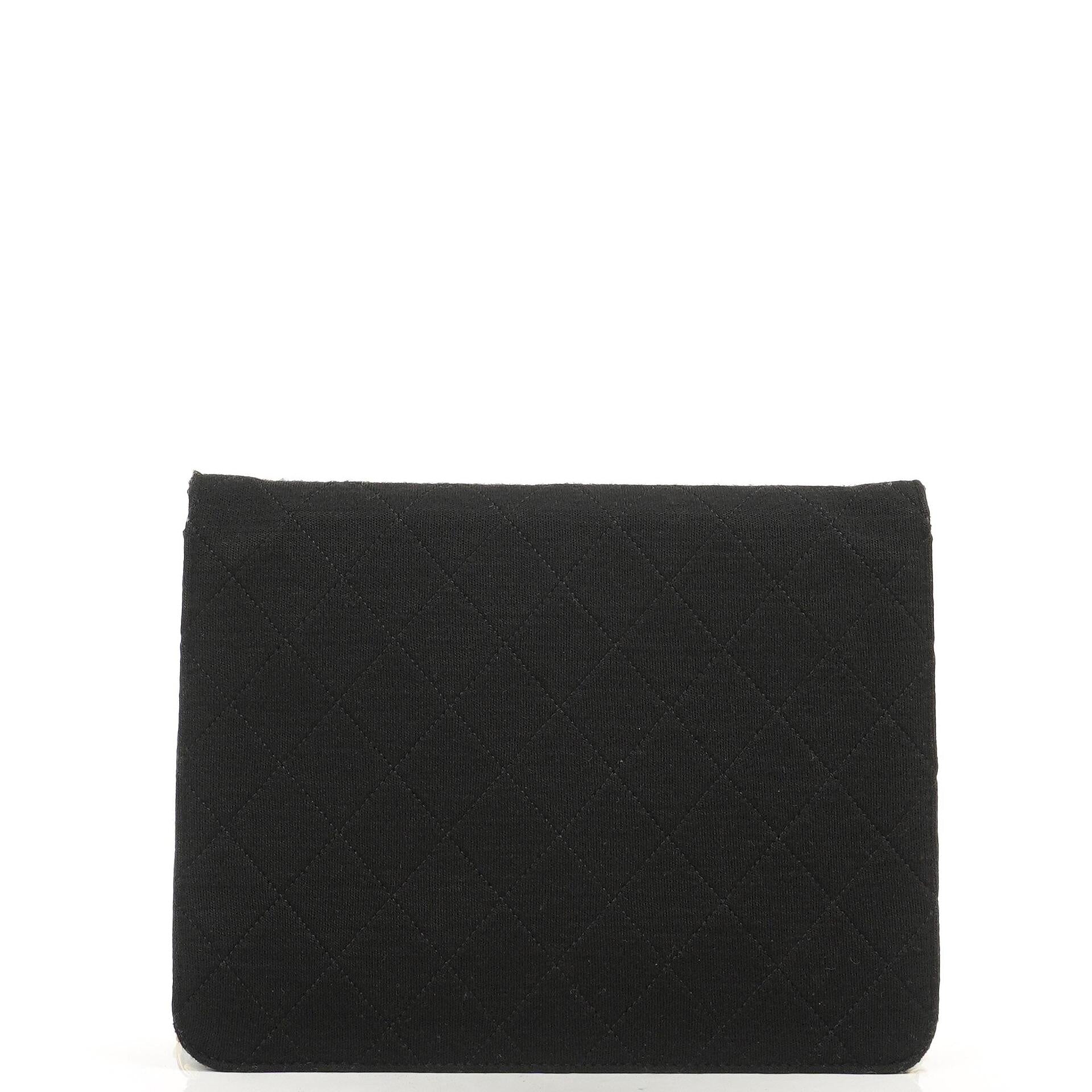 Chanel Vintage Small Classic Black Quilted Jersey Single Flap Bag With 24K Gold-Plated Hardware