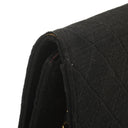 Chanel Vintage Small Classic Black Quilted Jersey Single Flap Bag With 24K Gold-Plated Hardware