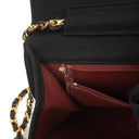 Chanel Vintage Small Classic Black Quilted Jersey Single Flap Bag With 24K Gold-Plated Hardware