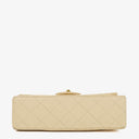Chanel Vintage Small Classic Double Flap Bag Beige Quilted Lambskin 24K Gold-Plated Hardware