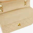 Chanel Vintage Small Classic Double Flap Bag Beige Quilted Lambskin 24K Gold-Plated Hardware