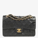Chanel Vintage Small Classic Double Flap Bag Black Quilted Lambskin 24K Gold-Plated Hardware