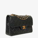 Chanel Vintage Small Classic Double Flap Bag Black Quilted Lambskin 24K Gold-Plated Hardware