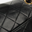 Chanel Vintage Small Classic Double Flap Bag Black Quilted Lambskin 24K Gold-Plated Hardware