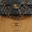 Chanel Vintage Small Classic Double Flap Bag Black Quilted Lambskin 24K Gold-Plated Hardware