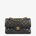 Chanel Vintage Small Classic Double Flap Bag Black Quilted Lambskin 24K Gold-Plated Hardware