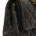 Chanel Vintage Small Classic Double Flap Bag Black Quilted Lambskin With 24K Gold-Plated Hardware