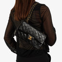 Chanel Vintage Small Classic Double Flap Bag Black Quilted Lambskin With 24K Gold-Plated Hardware