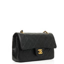 Chanel Vintage Small Classic Double Flap Black Quilted Lamskin 24K Gold-Plated Hardware