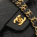 Chanel Vintage Small Classic Double Flap Black Quilted Lamskin 24K Gold-Plated Hardware