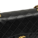 Chanel Vintage Small Classic Double Flap Black Quilted Lamskin 24K Gold-Plated Hardware