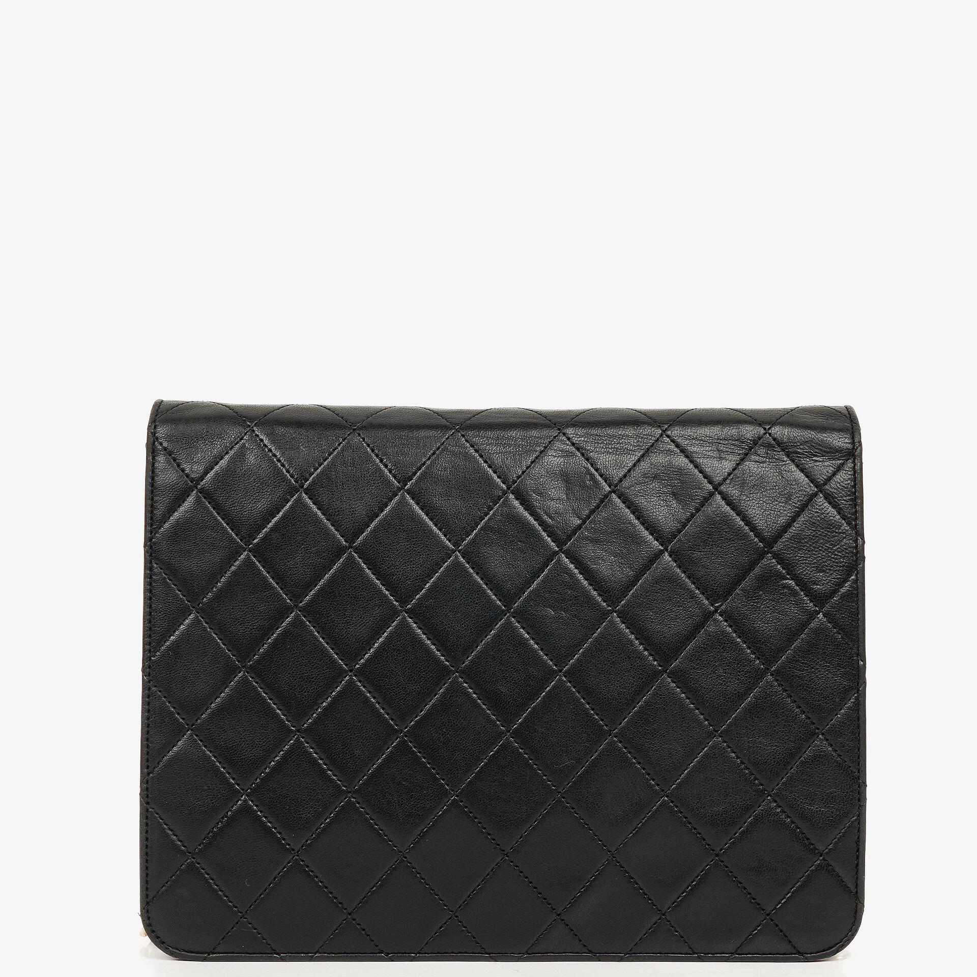 Chanel Vintage Small Classic Single Flap Bag Black Quilted Lambskin With 24K Gold-Plated Hardware