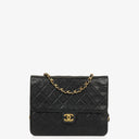 Chanel Vintage Small Classic Single Flap Bag Black Quilted Lambskin With 24K Gold-Plated Hardware