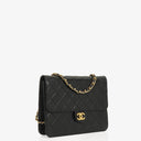 Chanel Vintage Small Classic Single Flap Bag Black Quilted Lambskin With 24K Gold-Plated Hardware