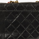 Chanel Vintage Small Single Flap Bag Black Quilted Lambskin With 24K Gold-Plated Hardware
