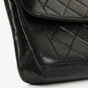 Chanel Vintage Small Single Flap Bag Black Quilted Lambskin With 24K Gold-Plated Hardware