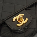 Chanel Vintage Small Single Flap Bag Black Quilted Lambskin With 24K Gold-Plated Hardware