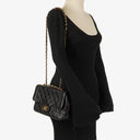 Chanel Vintage Small Single Flap Bag Black Quilted Lambskin With 24K Gold-Plated Hardware