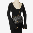 Chanel Vintage Small Single Flap Bag Black Quilted Lambskin With 24K Gold-Plated Hardware