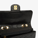Chanel Vintage Small Single Flap Bag Black Quilted Lambskin With 24K Gold-Plated Hardware